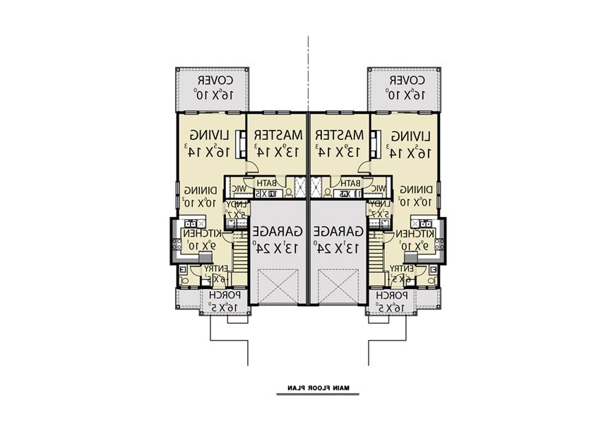 1st Floor image of Duplex A House Plan